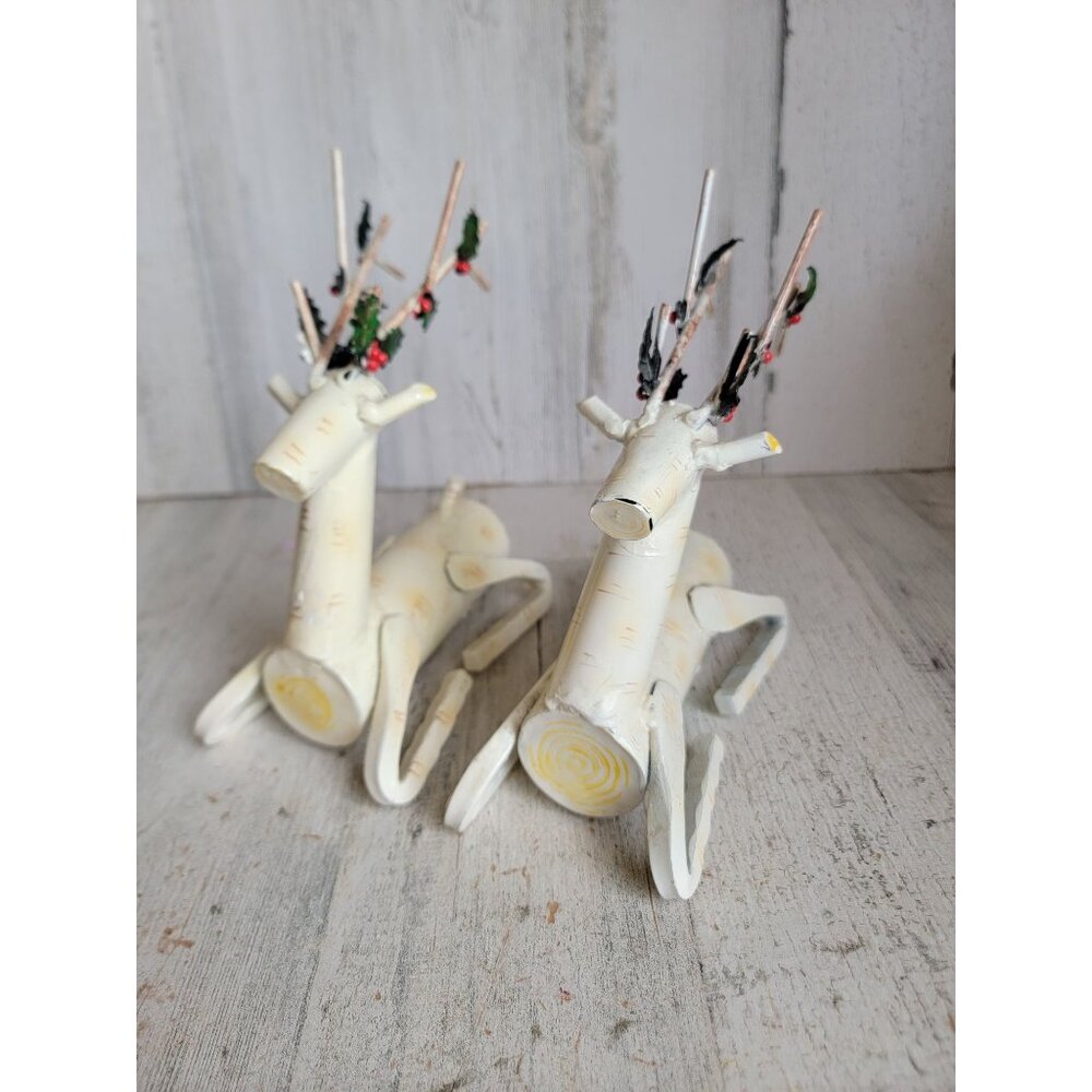 Vintage Birchwood reindeer Xmas home decor mistletoe folk art‎